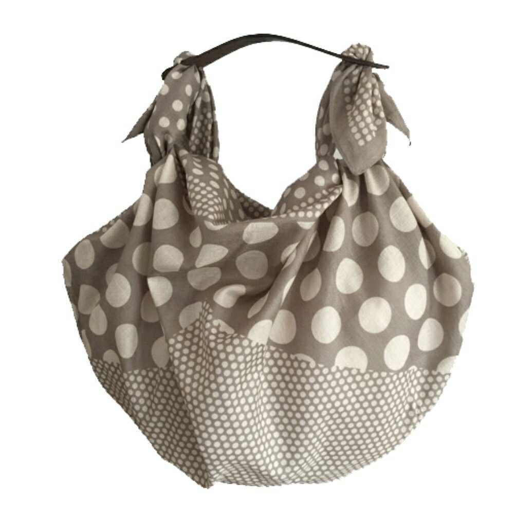 【ふるさと納税】ウオーク社 ふろしきハンドライトセットM（ポルカドット/グレー）（ハンドル色：ブラウン）風呂敷 ふろしきバッグ バッグ ハンドル 持ち手 取っ手 KONOMI おしゃれ 可愛い かわいい ギフト プレゼント 送料無料 広島県 呉市 サムネイル2