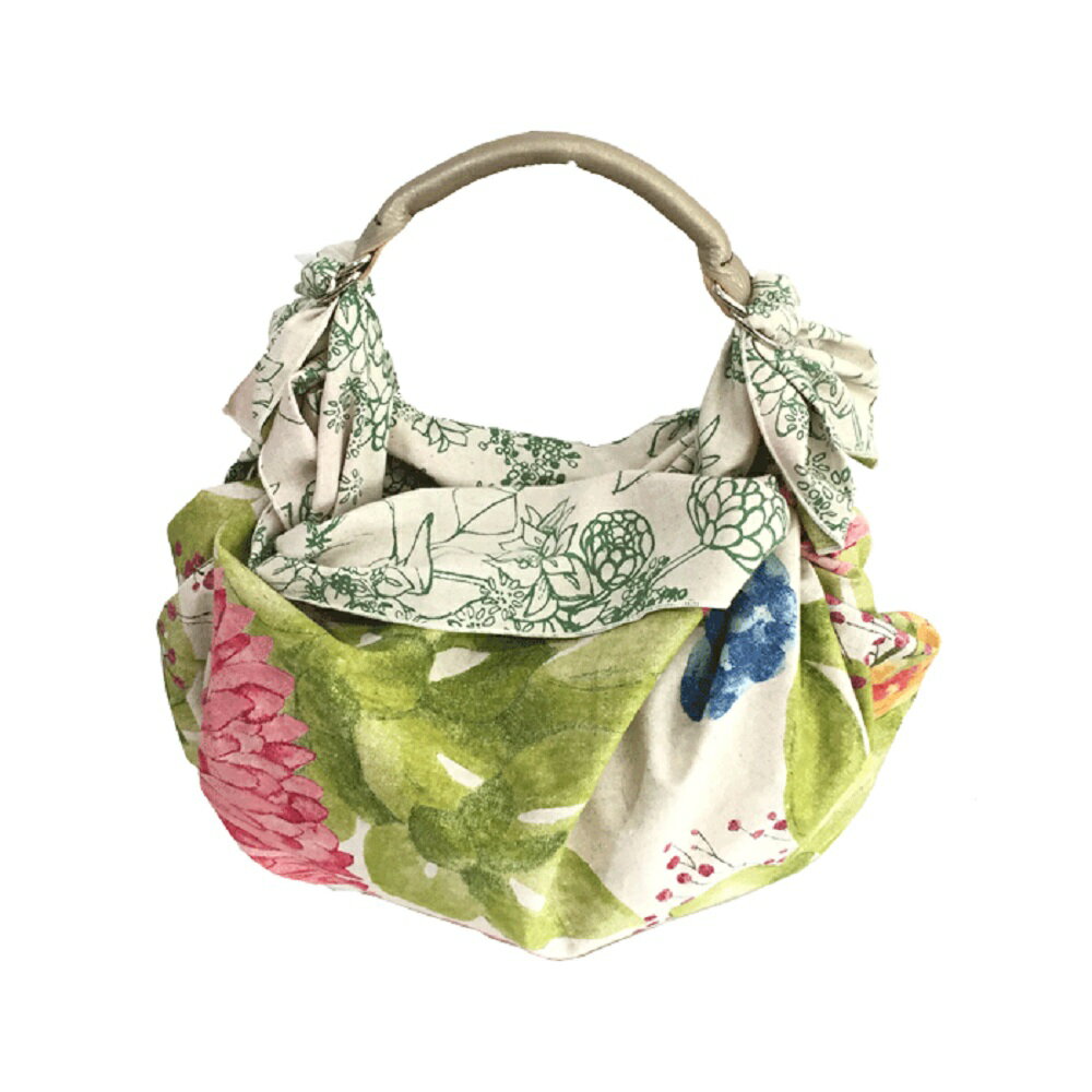 【ふるさと納税】ウオーク社 ふろしきハンドセット シビラ綿麻風呂敷 ふろしきバッグ バッグ ハンドル 持ち手 取っ手 シビラ おしゃれ 可愛い かわいい 花柄 ギフト プレゼント 送料無料 広島県 呉市 サムネイル2