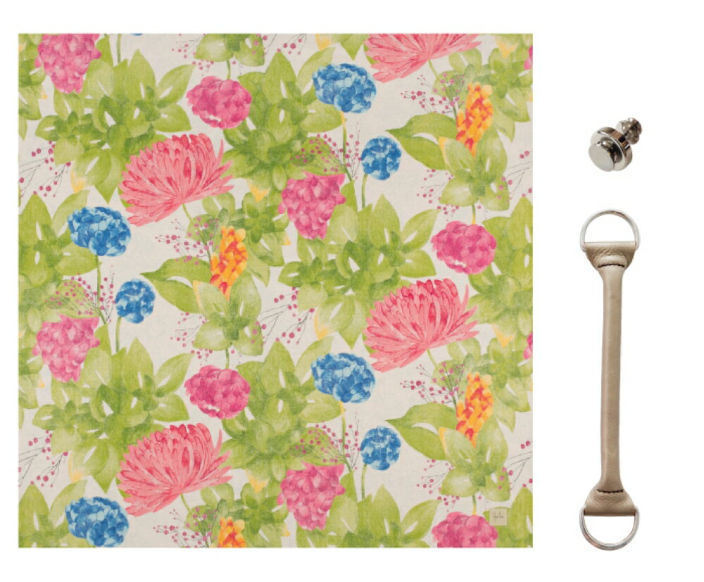 【ふるさと納税】ウオーク社 ふろしきハンドセット シビラ綿麻風呂敷 ふろしきバッグ バッグ ハンドル 持ち手 取っ手 シビラ おしゃれ 可愛い かわいい 花柄 ギフト プレゼント 送料無料 広島県 呉市 サムネイル3