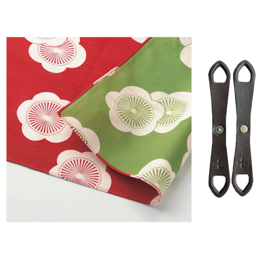 【ふるさと納税】ウオーク社 ライトDuoセットミニ（伊砂文様/梅/アカグリーン）風呂敷 ふろしきバッグ バッグ ハンドル 持ち手 取っ手 レトロ おしゃれ 可愛い かわいい ファッション ギフト プレゼント 送料無料 広島県 呉市 サムネイル3