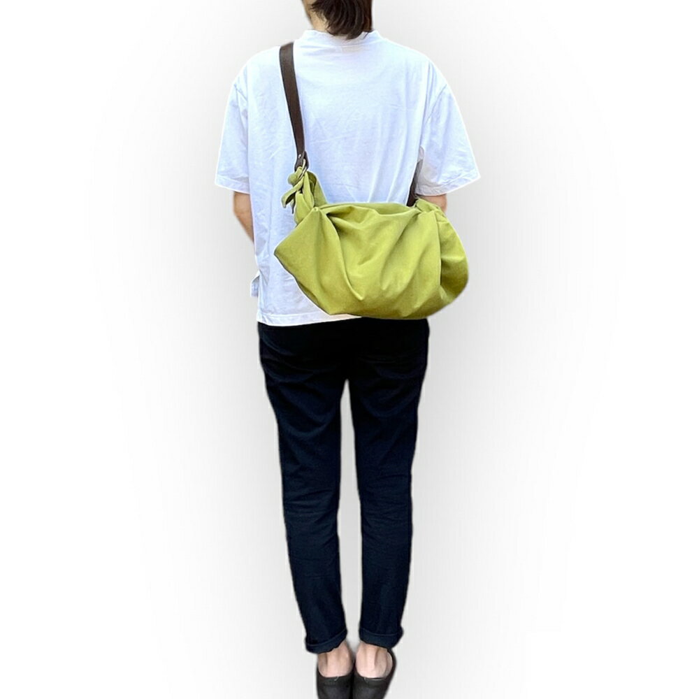 【ふるさと納税】ウオーク社 ふろしきショルダーセット 尾道帆布（ピスタチオ）風呂敷 無地 ふろしきバッグ バッグ ハンドル 持ち手 取っ手 スナップピアス付き おしゃれ 可愛い かわいい シンプル ファッション ギフト プレゼント 送料無料 広島県 呉市 サムネイル3