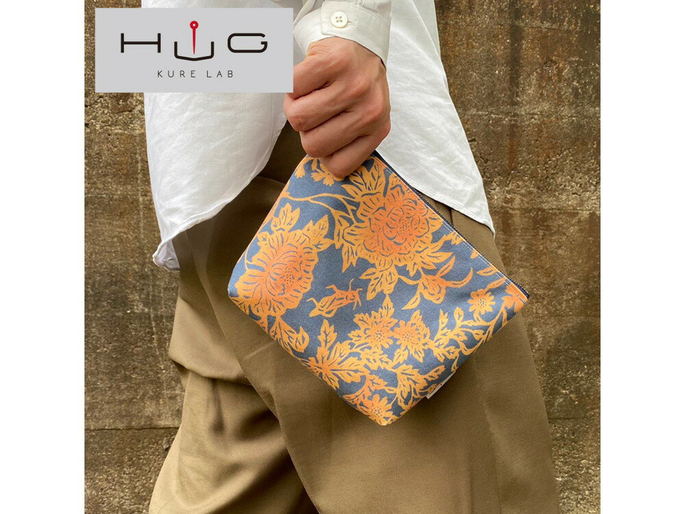 【ふるさと納税】舟形 ポーチ ネイビー【金唐紙】[HUG-はぐ-]おしゃれ 小物入れ 小銭入れ メンズ レディース ユニセックス 国産 広島県 呉市 サムネイル3