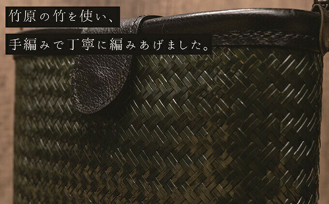 【ふるさと納税】竹工芸品ショルダーバッグ（波網代編み・濃緑）【 ファッション 小物 カバン アイテム 地元の竹 手編み ファッション小物 お出かけ 普段使い 竹製品 】 サムネイル3