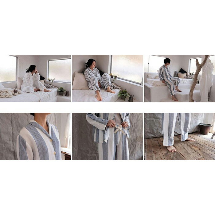 【ふるさと納税】すやすやパジャマ　 ダブルガーゼ・パジャマ上下　柄：白 | 寝巻 オーガニック 肌に優しい ガーゼ ホワイト 国産 おすすめ 広島県 尾道市 サムネイル3