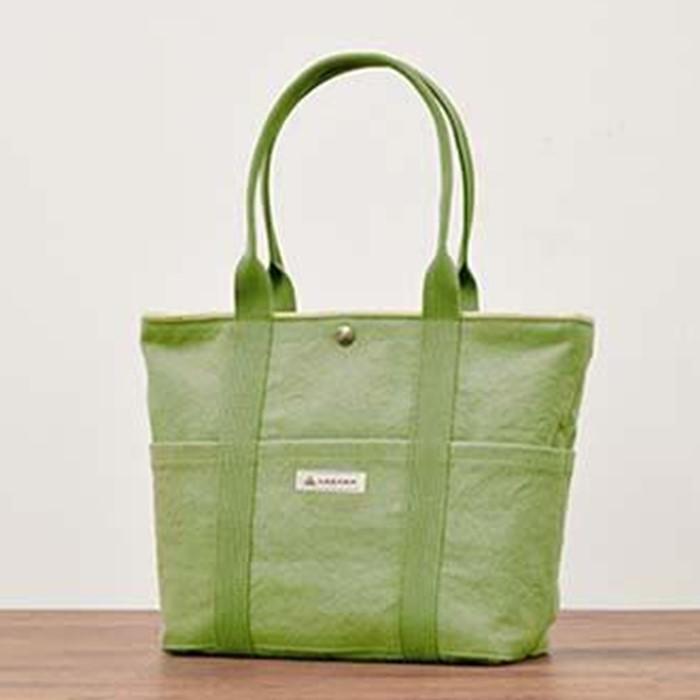 【尾道帆布】コンパクトで丈夫！｜トートバッグ丸（若草） | 尾道 はんぷ バッグ トートバッグ かばん 特産品 シンプル ファッション 送料無料 人気 おすすめ 広島県 尾道市