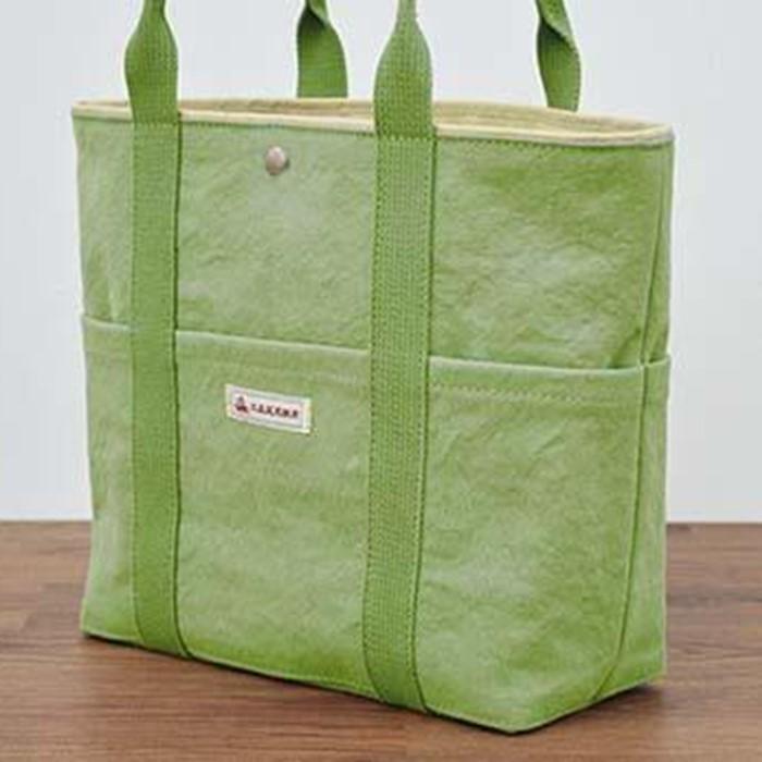 【ふるさと納税】【尾道帆布】コンパクトで丈夫！｜トートバッグ丸（若草） | 尾道 はんぷ バッグ トートバッグ かばん 特産品 シンプル ファッション 送料無料 人気 おすすめ 広島県 尾道市 サムネイル3