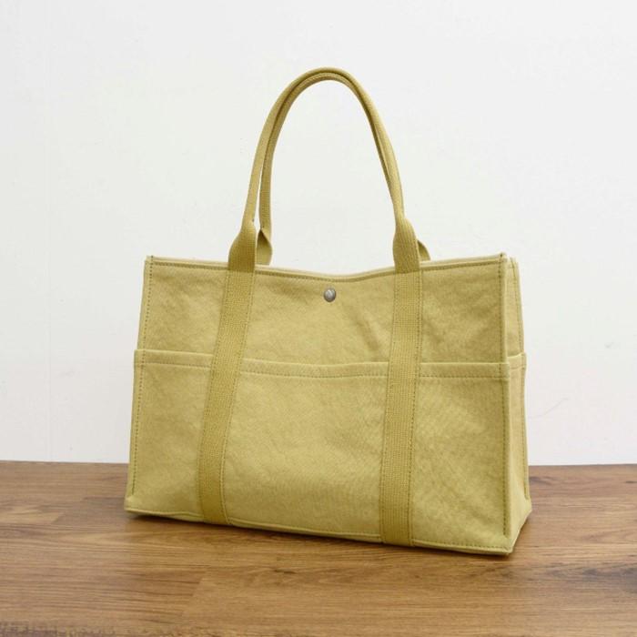 【ふるさと納税】【尾道帆布】丈夫で使いやすい｜ショルダートート（ベージュ） | 尾道 はんぷ バッグ トートバッグ かばん 特産品 シンプル ファッション 送料無料 人気 おすすめ 広島県 尾道市 サムネイル2