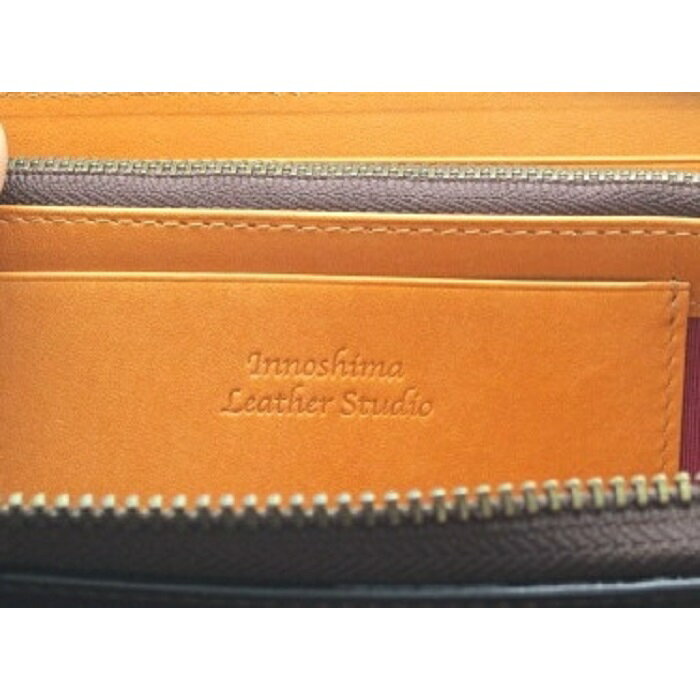 【ふるさと納税】革工房いんのしまコードバンラウンド長財布濃茶 | 革工房いんのしま コードバン革 長財布 サムネイル3