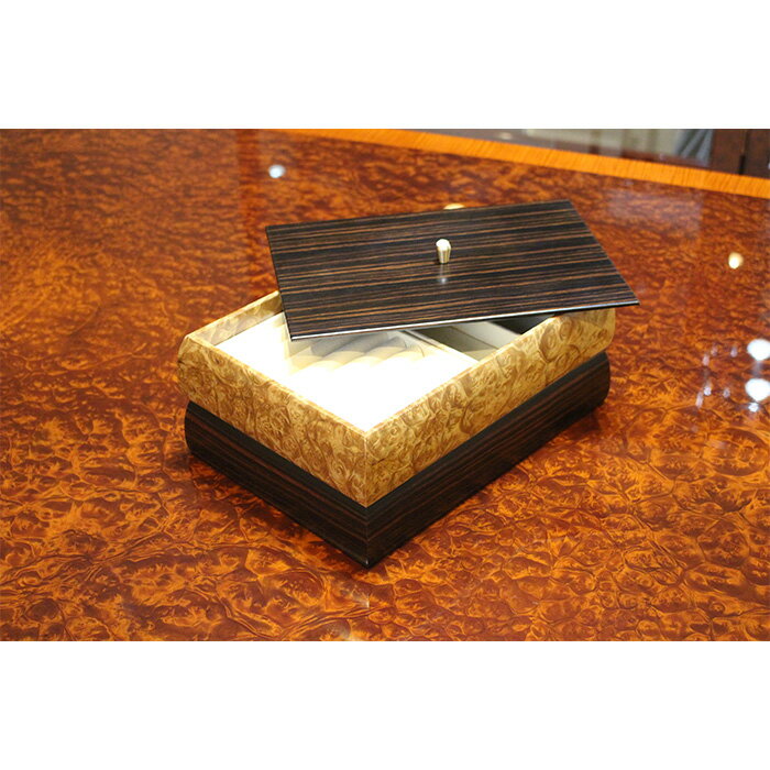 【ふるさと納税】SHINBEYジュエリートレイ2段F［No.881］／ マーブルウッド 黒檀 職人 丁寧 収納 送料無料 広島県 サムネイル2