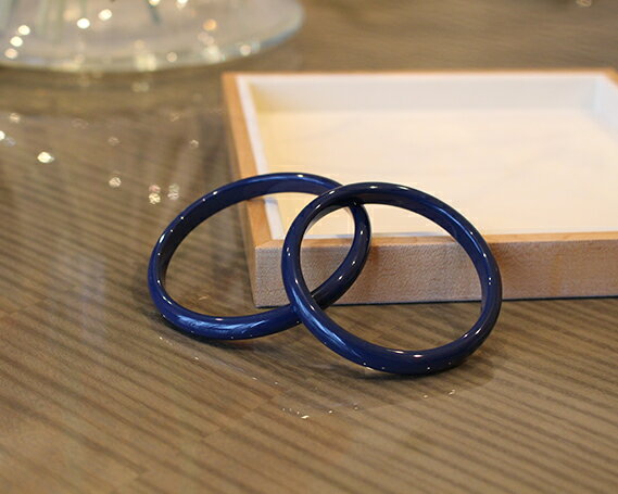 【ふるさと納税】SHINBEY　漆バングル　ネイビー　L［No.244］／ ファッション アクセサリー 木製 無垢材 漆塗り 送料無料 広島県 サムネイル2