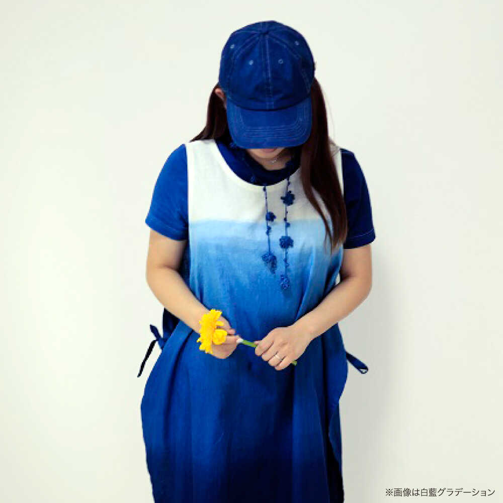 【ふるさと納税】【選べるカラー】ワンピース 藍染め綿麻のワンピース 服 レディース エプロン 麻 綿 コットン マタニティ ナチュラル ファッション Aライン ゆったり 体型カバー 涼しい おしゃれ かわいい 手作り ハンドメイド 人気 三次市 / 染工房奈つ [APAF001] サムネイル3