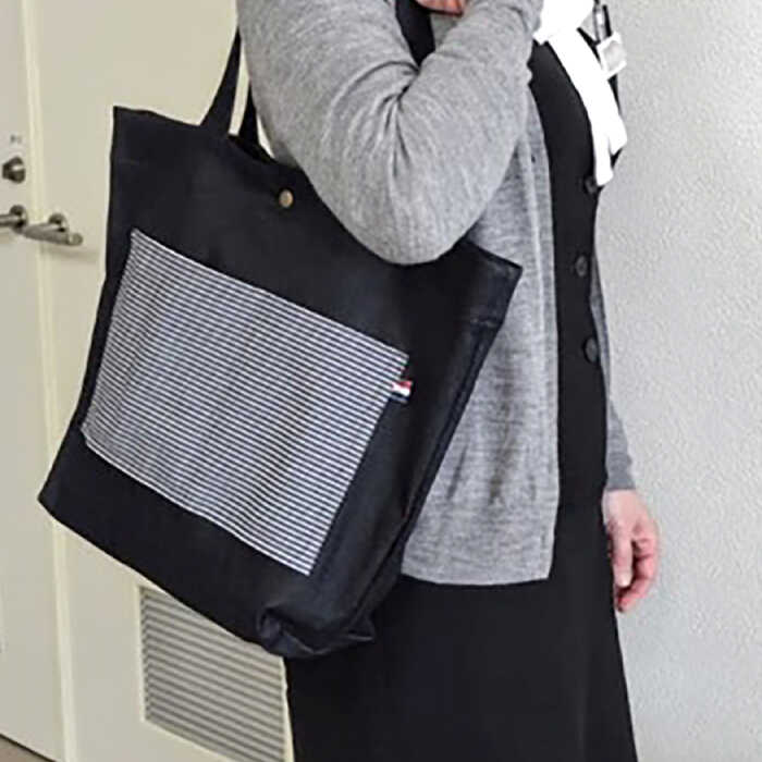 【ふるさと納税】【カイハラのデニム素材使用】 デニム デニムのオリジナルトートバッグ 職人 手作り バッグ デニム カイハラ かばん メンズ レディース ファッション 鞄 ハンドメイド ギフト 人気 おすすめ 広島 三次 ふるさと納税 三次市/きさ商工支援センター[APAW001] サムネイル3