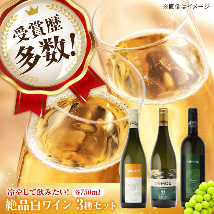 【スピード発送】 ソムリエが選ぶ TOMOEワイン 絶品 白ワイン 飲み比べ 各750ml 3本セット 白ワイン 受賞 飲み比べ ワインセット ギフト 三次市 / 広島三次ワイナリー[APAZ032]贈答 特産品 産地直送 取り寄せ 送料無料 広島 三次 27000円 3万円以下