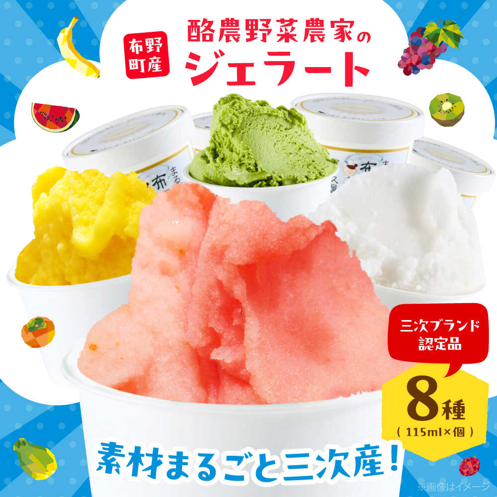 アイスクリーム 酪農野菜農家のジェラート 8個入 アイス アイスクリーム ジェラート ミルク バニラ バニラアイス カップアイス ラムレーズン 抹茶 チョコチップ ごま ゆず茶 酒粕 お取り寄せ ギフト 食べ比べ スイーツ 三次市/布野特産センター[APBA003]
