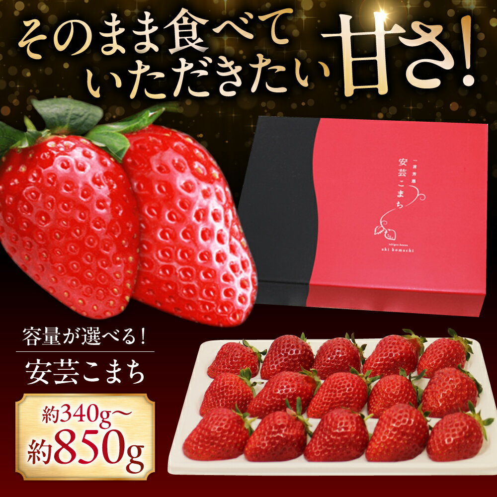 【先行予約】【12月下旬から順次発送】 いちご 「安芸こまち」選べる数量！小粒セット（約340g）・1段箱入り（約400g）・2段箱入り（約850g） 苺 イチゴ いちご 高級 フルーツ 果物 ベリー ギフト 贈答 プレゼント 贈り物 三次市/田中電機工業[APBI001]