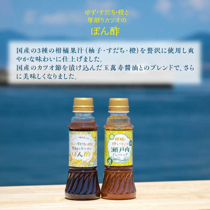 【ふるさと納税】調味料 セット 保存 だし 醤油 しょうゆ 【全3回定期便】一度使うともう戻れない！ かけるだけで大満足ののぽんドレセット 300mL×2種 (ポン酢/ドレッシング) 料理 うどん ギフト 和食 簡単レシピ 江田島市/有限会社濱口醤油[XAA029] サムネイル3