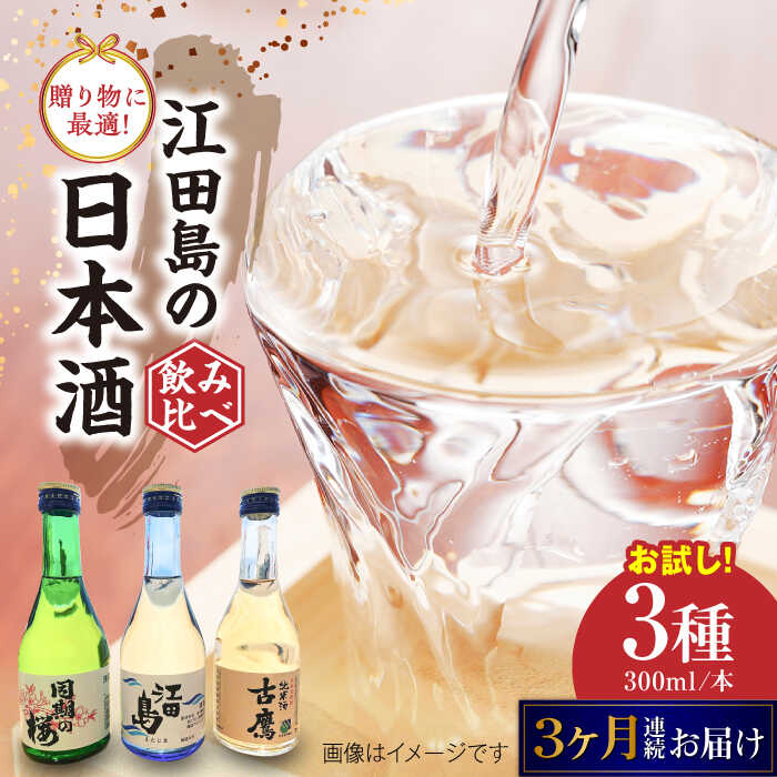 【全3回定期便】江田島銘醸おすすめ日本酒 お試し飲み比べセット 300mL×3種 飲み比べ 人気 日本酒 おしゃれ ギフト プレゼント 広島県産 江田島市 /江田島銘醸 株式会社[XAF032] 日本酒 さけ sake 酒 お酒 アルコール 地酒 純米 大吟醸 焼酎 飲み比べ