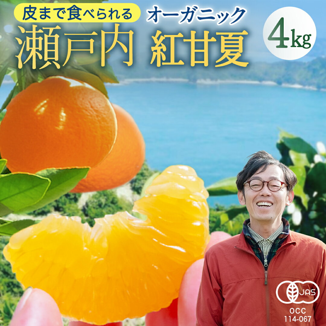 瀬戸内 オーガニック 紅甘夏 4kg 甘夏 オレンジ 国産 有機JAS認証 有機栽培 柑橘 果物 フルーツ 広島 大崎上島