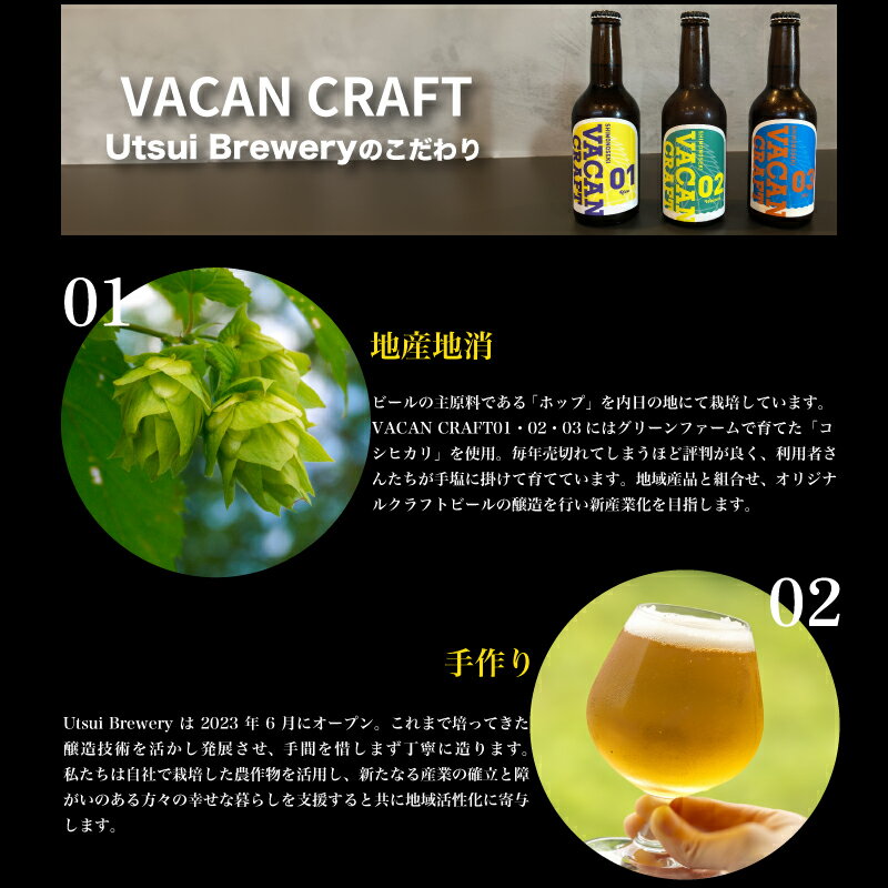 【ふるさと納税】 クラフトビール 330ml 3本 6本 9本 飲み比べ 選べる 内容量 酒 ビール 地ビール ご当地 限定 詰め合わせ プレゼント ギフト 贈り物 贈答 キャンプ 中元 歳暮 記念日 父の日 母の日 馬関クラフト utsuibrewery うついブルワリー 内日ブルワリー 下関 山口 サムネイル3