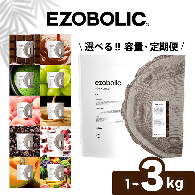 プロテイン EZOBOLIC 1kg 3kg 選べる フレーバー 定期便 WPC WPI フルーツ チョコ 抹茶 ベリー 健康 美容 飲料 ドリンク 加工食品 ホエイプロテイン タンパク質 スポーツ 運動 筋トレ トレーニング 置き換え ダイエット スイーツ エゾボリック 下関 山口