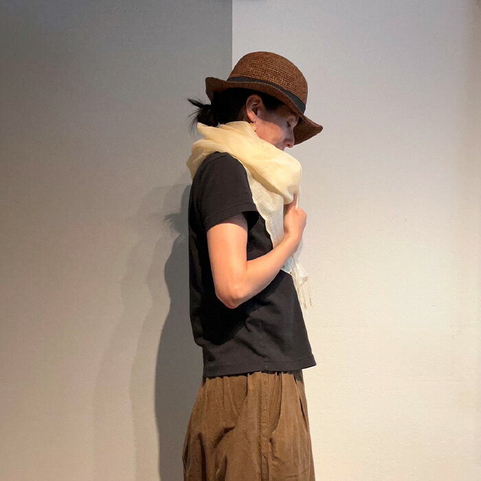 【ふるさと納税】大地を纏うストール 岩国鎮守の山の土染めストール レモンイエロー【あめつち..】 サムネイル3