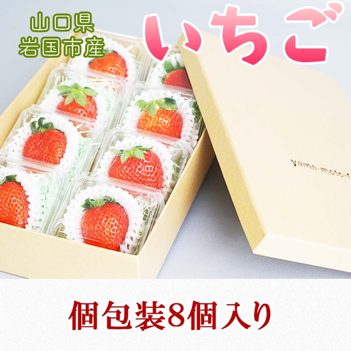 山口県岩国産「いちご」個包装 8個入り