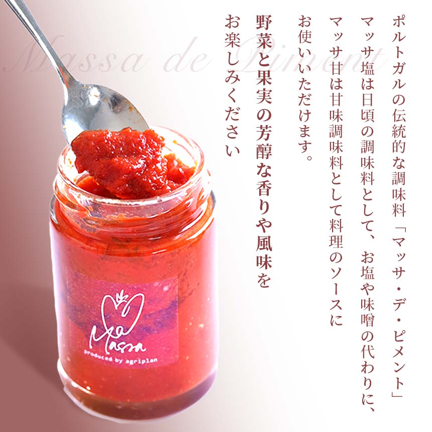 【ふるさと納税】 パプリカ調味料「マッサ」塩 ｜ 野菜 パプリカ マッサ 調味料 発酵調味料 お野菜のジャム 万能調味料 自家栽培 料理 ブルーベリー 果物 果実 ジャム 手作り 塩味 パスタ ソース 煮込み料理 アクセント 特産品 山口 美祢 美祢市 - 画像3
