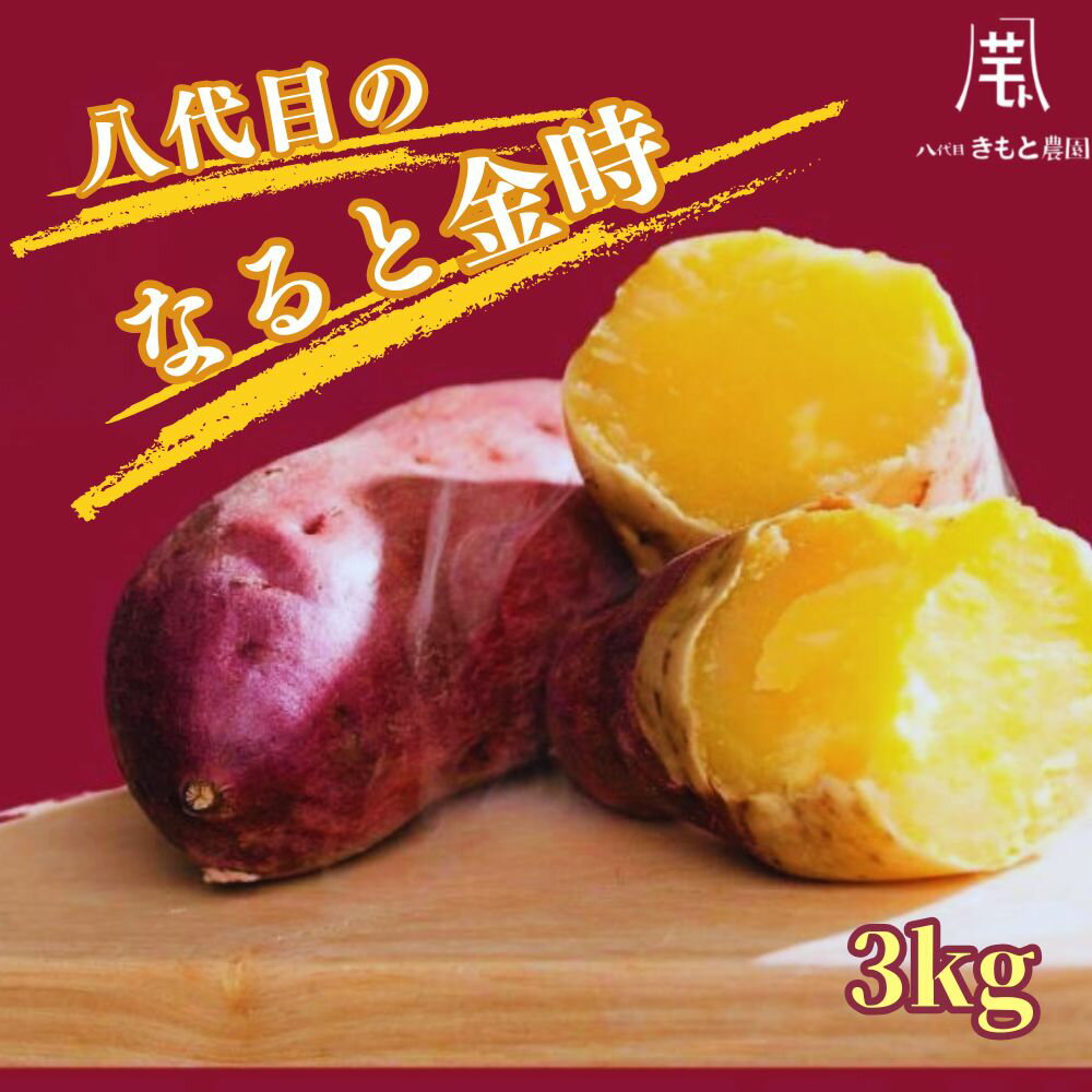 【木元農園】八代目の なると金時 約3kg ｜ 鳴門金時 甘い ホクホク 熟成 国産 鳴門 産地直送 スイーツ おやつ 焼き芋 焼芋 焼きいも 天ぷら 干し芋 スイートポテト 離乳食