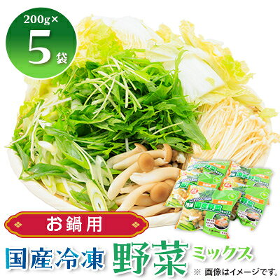 冷凍野菜ミックス(お鍋用)(二人前)200g×5袋【配送不可地域：離島】【1233927】