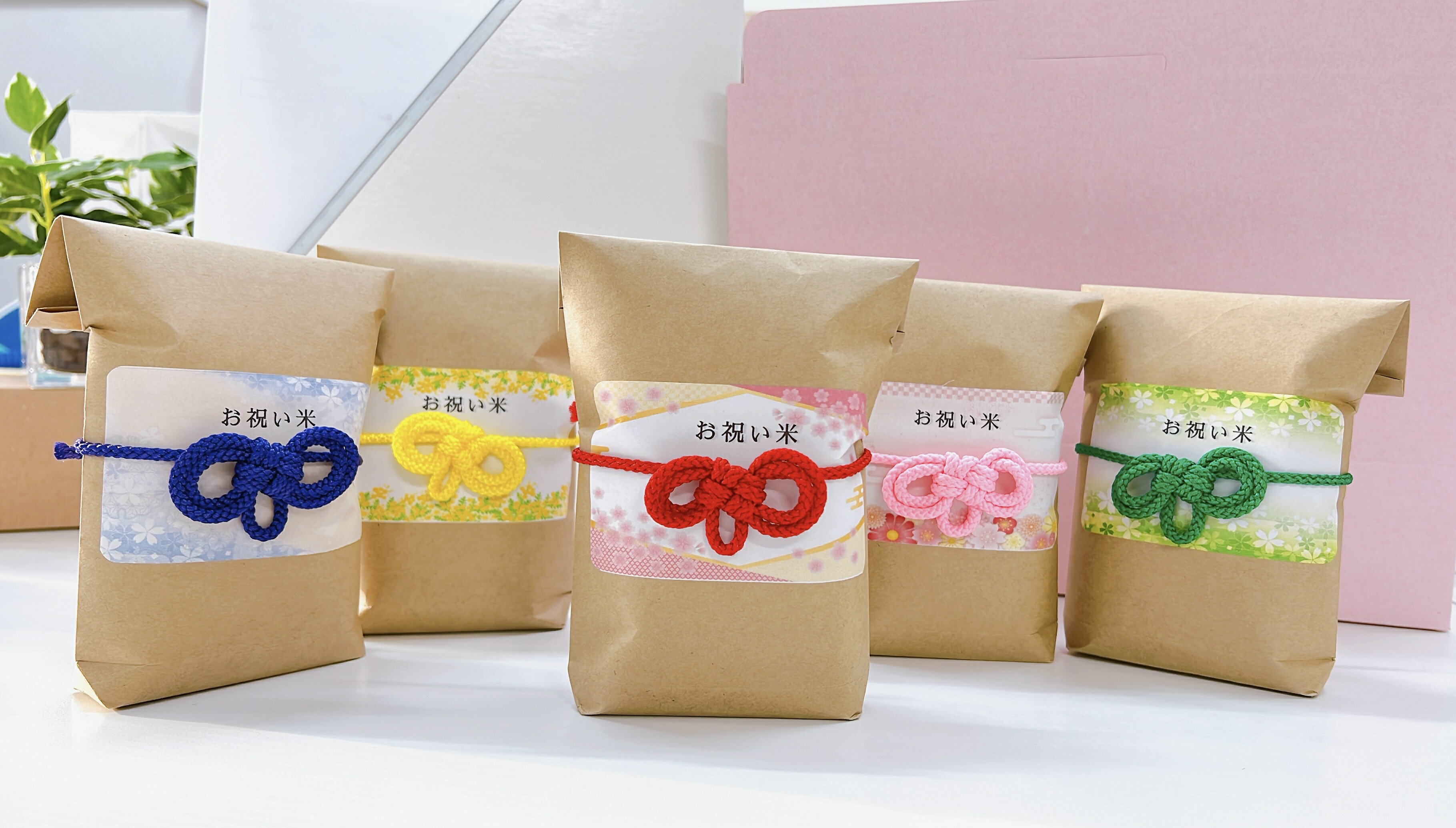 【ふるさと納税】 米 アキサカリ 2合×5袋 お祝米 水引 贈答用 ギフト プレゼント 食品 食べきりサイズ 誕生日 お祝い 入学祝い 退職祝い 内祝い プチギフト 記念日 縁起物 結婚 出産 感謝 和風 川島えがお倶楽部のお祝米 - 画像2