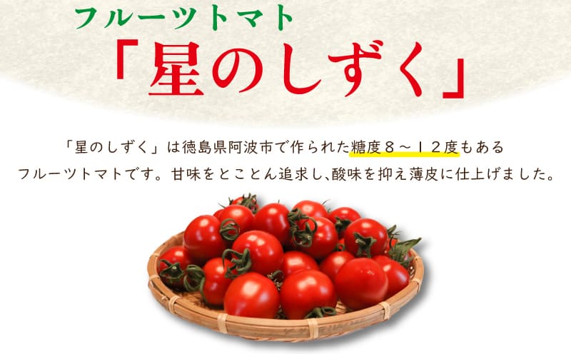 【ふるさと納税】 トマト フルーツトマト 500g から 1.7kg 野菜 トマト 星のしずく 完熟 高濃度 糖度8以上 高級 スイーツ ギフト 贈答用 徳島県 阿波市 原田トマト サムネイル2