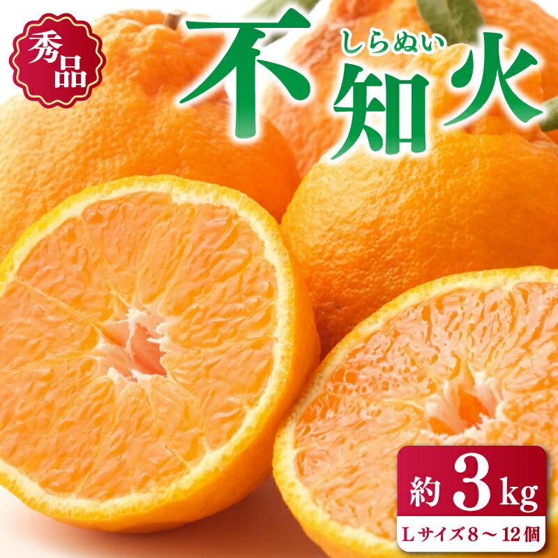 みかん 不知火 しらぬい 3kg みかん 柑橘 フルーツ ジャム ゼリー ジュース スムージー 露地栽培 徳島県 阿波市 半田農園