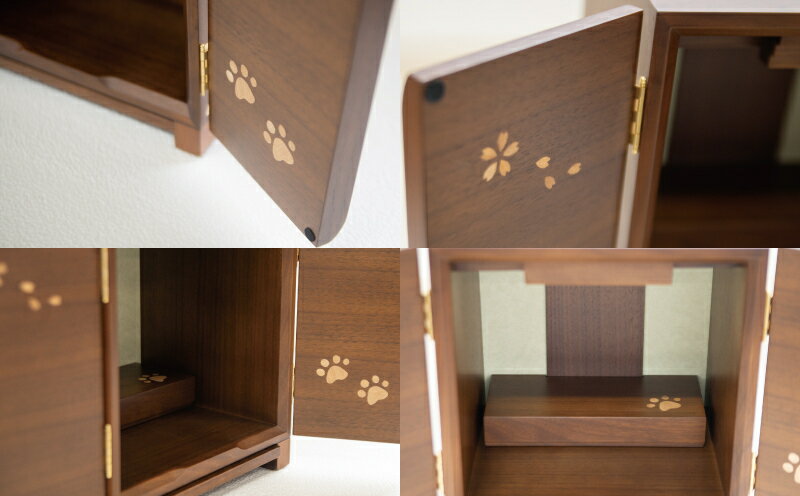 【ふるさと納税】 ペット お仏壇 小型仏壇 仏壇 動物供養仏壇 お供え台 動物 メモリアル 追悼 国産 小型 日本製 小さい ミニ コンパクト 高級銘木 ウォールナット 徳島県 阿波市 四国 小浜仏壇 - 画像3