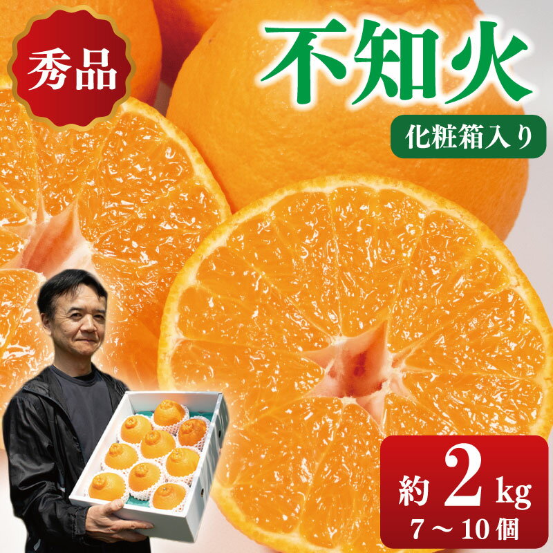 みかん しらぬい 不知火 約 2.0kg 贈答用 化粧箱 7 から 10 個 手摘み 蜜柑 柑橘 果物 フルーツ 柑橘 ギフト 徳島県 阿波市産 サトウ農園