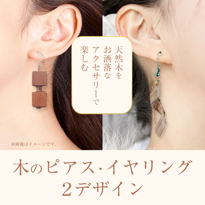 【ふるさと納税】木のピアス イヤリング 選べる らせん状 キューブ状 株式会社ウッドピア 《30日以内出荷(土日祝除く)》 アクセサリー ピアス イヤリング ファッション 木製 レターパック 送料無料 徳島県 美馬市 サムネイル2