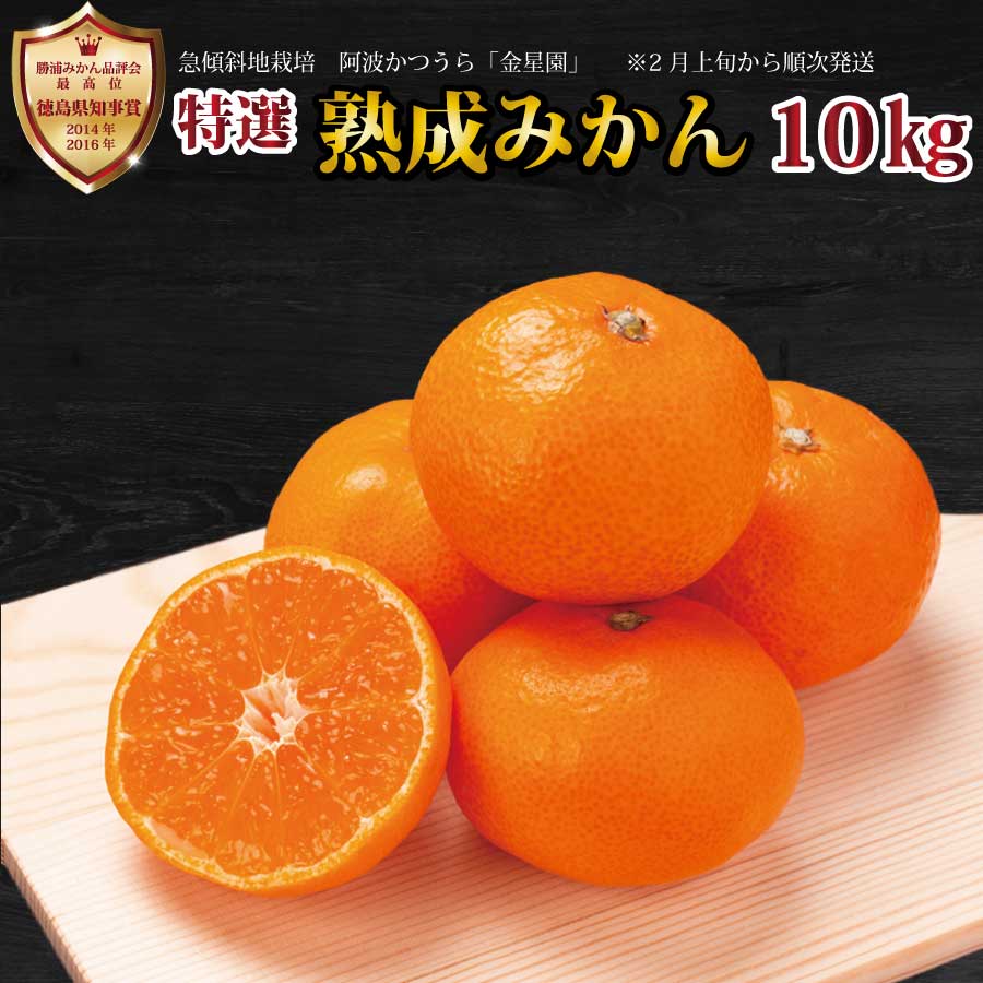 金星園 特選 熟成みかん 秀品 S-LLサイズ 10kg