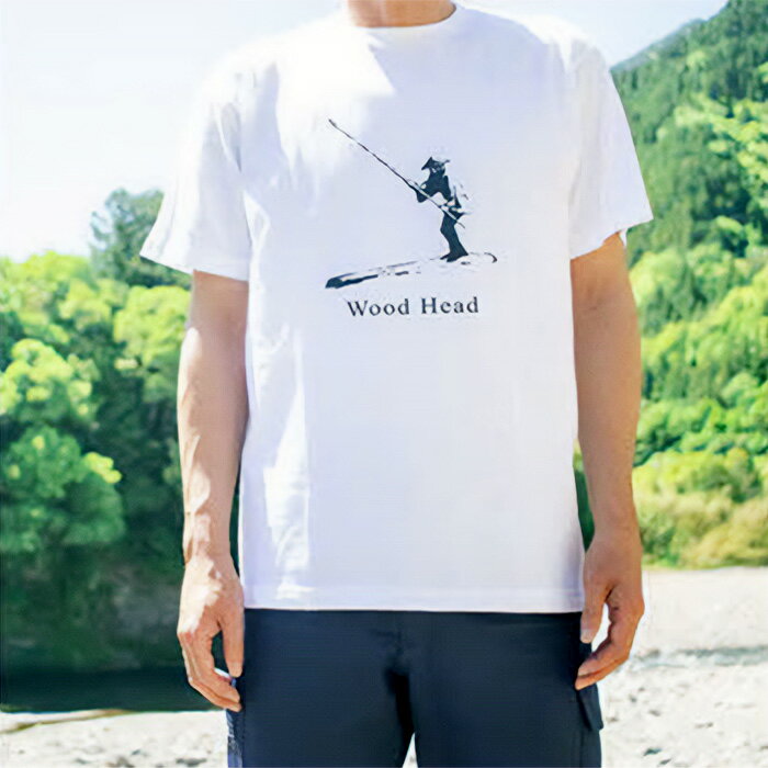 【ふるさと納税】Wood Head オリジナルロゴTシャツ 1枚≪選べるサイズ≫ WH-10【徳島県 那賀町 オリジナル Tシャツ ティーシャツ 白T ロゴT 綿 100％ 半袖 白 ホワイト Mサイズ Lサイズ】 サムネイル2
