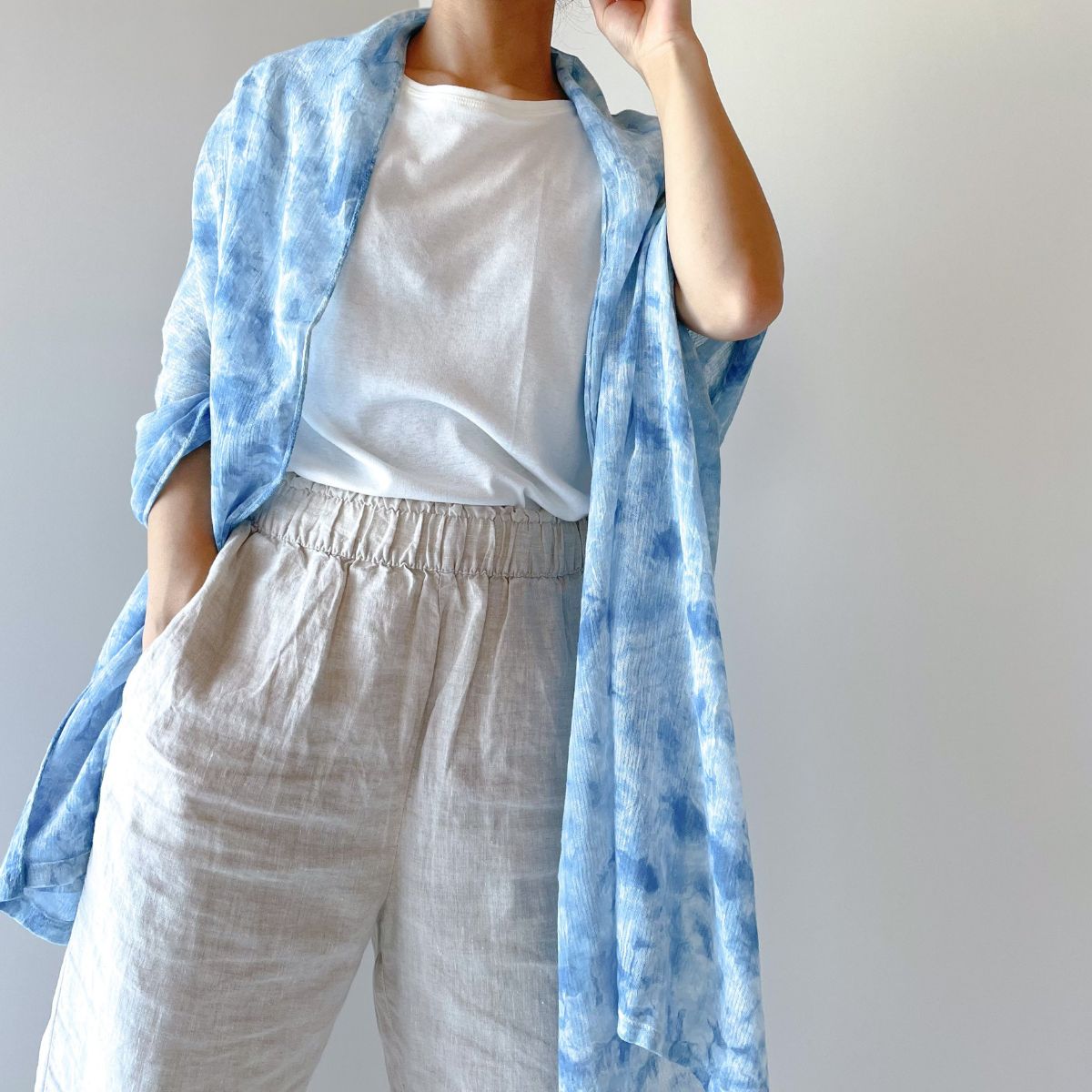 【ふるさと納税】 ストール シフォン 藍染 叢雲柄 あまべ藍 ギフト プレゼント ファッション おしゃれ オシャレ 贈答 サムネイル3