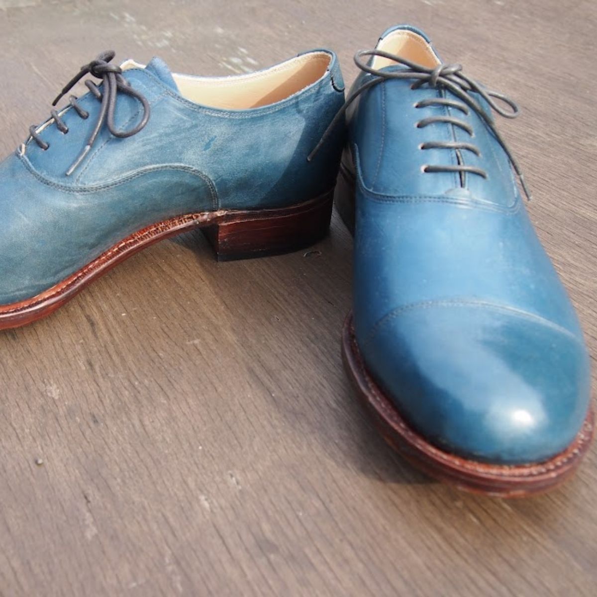 【ふるさと納税】ドレスシューズ レザー メンズ 藍染 カジュアルシューズ 革靴 ハンドソーンウェルトテッド製法 サムネイル2