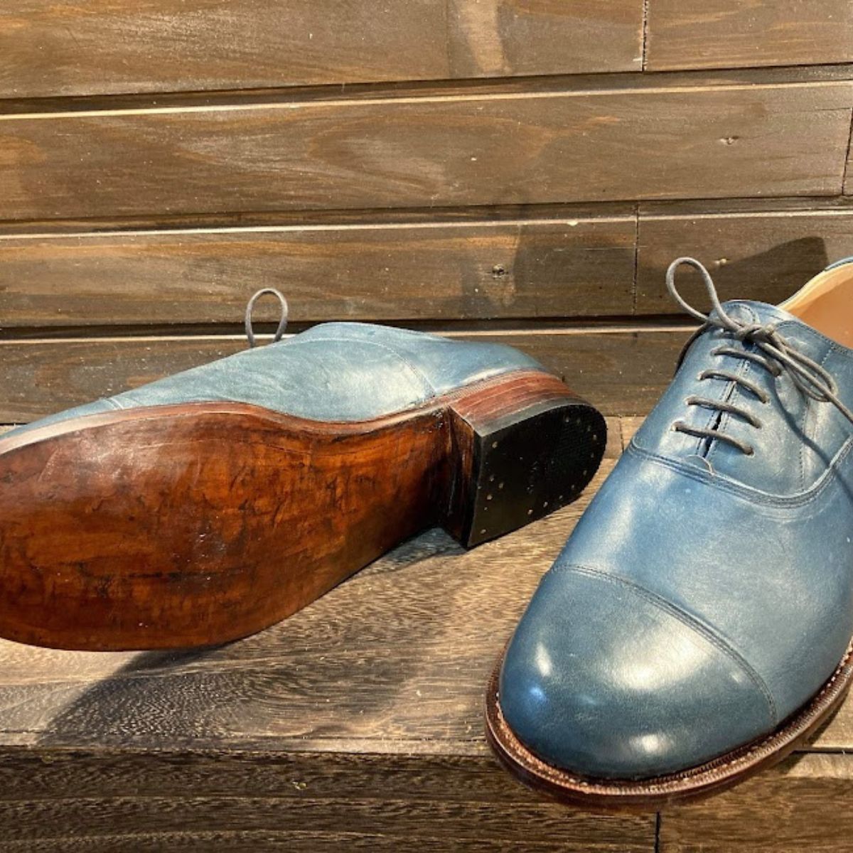 【ふるさと納税】ドレスシューズ レザー メンズ 藍染 カジュアルシューズ 革靴 ハンドソーンウェルトテッド製法 サムネイル3