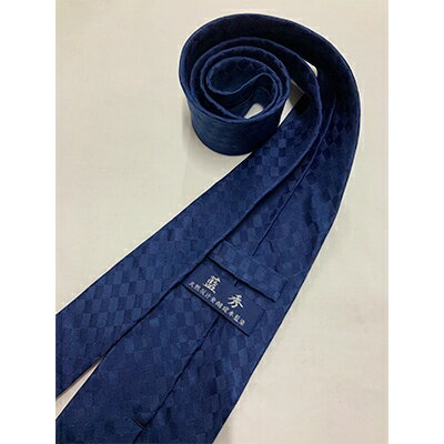 【ふるさと納税】本藍染市松模様ネクタイ(縹色)【1107269】 サムネイル2