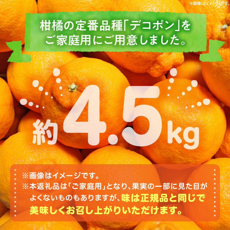 【ふるさと納税】高松産季節の果物＜ご家庭用　デコポン＞約4.5kg【2026年2月下旬～2026年4月上旬配送】 | みかん 果物 フルーツ 柑橘 定番品種 定番 蜜柑 果実 香川県 高松市 自宅用 食品 食べ物 お取り寄せ おすそ分け サムネイル2