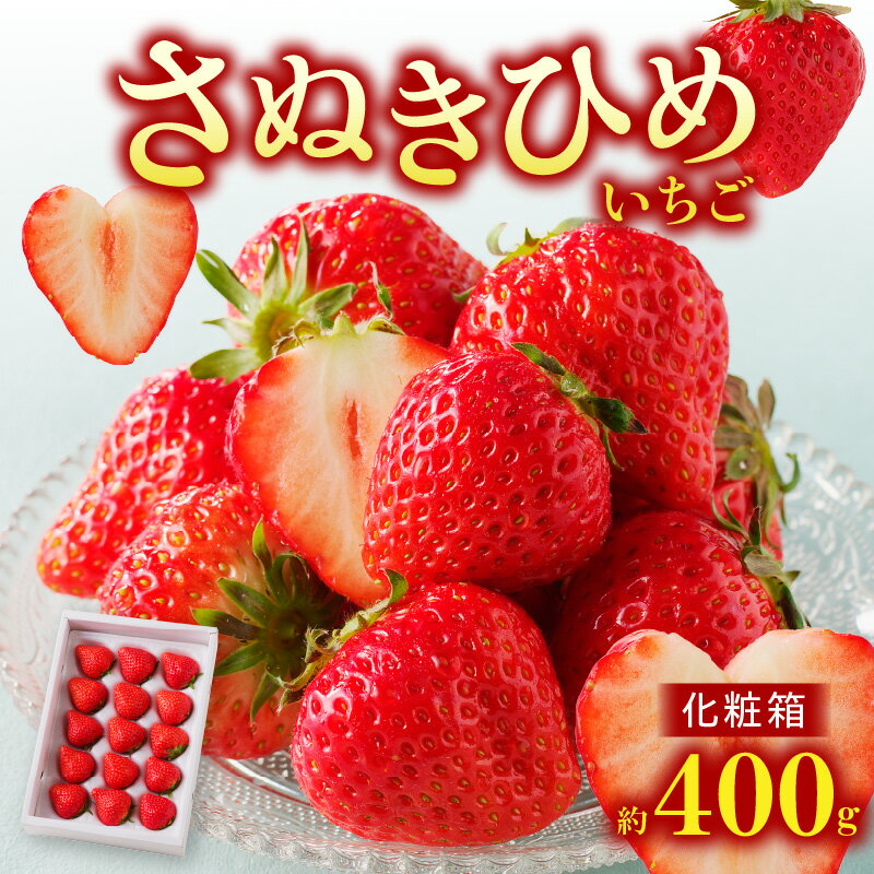 さぬきひめいちご化粧箱 約400g【2026-1月上旬～2026-4月下旬配送】 | ギフト 贈り物 プレゼント 贈答 ご褒美 お祝い 内祝い 化粧箱入り 箱入り お取り寄せ デザート おやつ さぬきひめ 国産 果物 フルーツ 野菜 果実的野菜 果汁 グルメ 高松市産