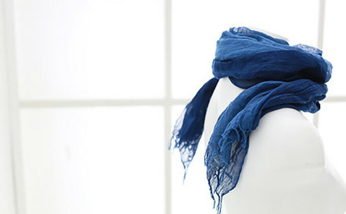 【ふるさと納税】 本藍染ストール(1) ファッション 防虫 消臭 保湿 紫外線防止効果 　お届け：入金確認後、随時発送します。※年末年始配送不可。12/26-1/15指定不可。 サムネイル2