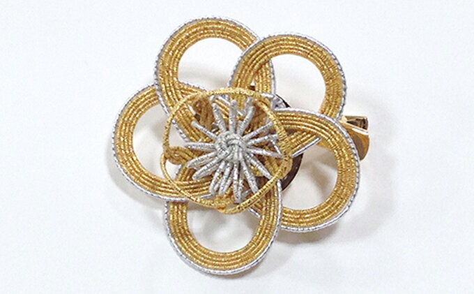 【ふるさと納税】水引髪飾り・ゴールド お祝い ギフト アクセサリー ブローチ 髪留め 　お届け：ご寄附（入金）確認日より約2週間で順次配送いたします。 サムネイル2