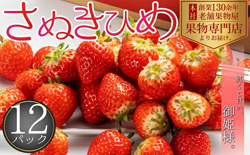 【ふるさと納税】【2026年2月旬より中順次発送】秀品！さぬきひめ　12パック 果物 フルーツ 国産 日本産 いちご 香川県オリジナル品種 やわらかい 果汁たっぷり とれたて 鮮度抜群 デザート 　お届け：2026年2月中旬～4月下旬 サムネイル2