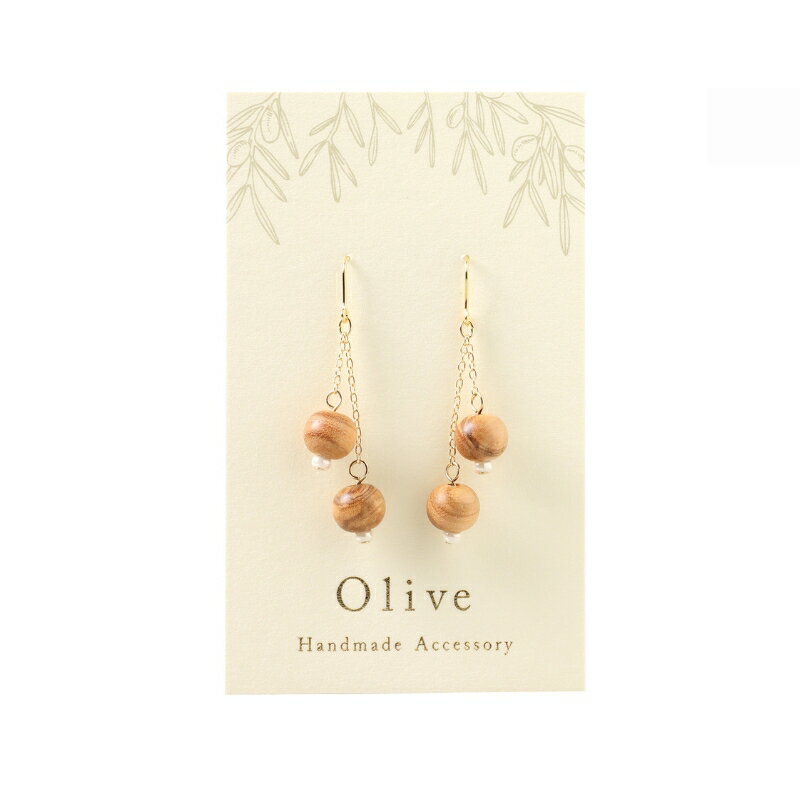 【ふるさと納税】【 小豆島 】オリーヴの森　オリーヴウッドアクセサリー　ピアス「果実」 オリジナル サムネイル3