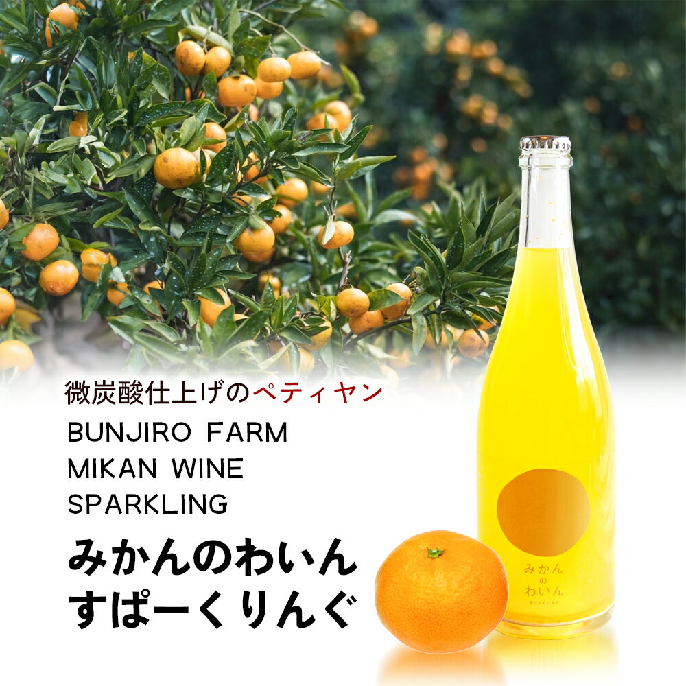 【ふるさと納税】【 小豆島 】文次郎農園 小豆島100％ みかんのわいん すぱーくりんぐ 750ml サムネイル3