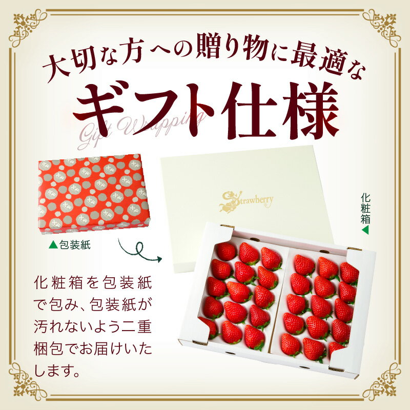 【ふるさと納税】【ギフト仕様】【高級】女峰いちご　24又は30粒入(800g以上)　≪ IDOMALL セレクト≫　 いちご ストロベリー 女峰 苺 冷蔵 フルーツ 旬 果物 香川県 デザート 青果物 贈答 プレゼント 化粧箱 贈り物 おすすめ サムネイル2