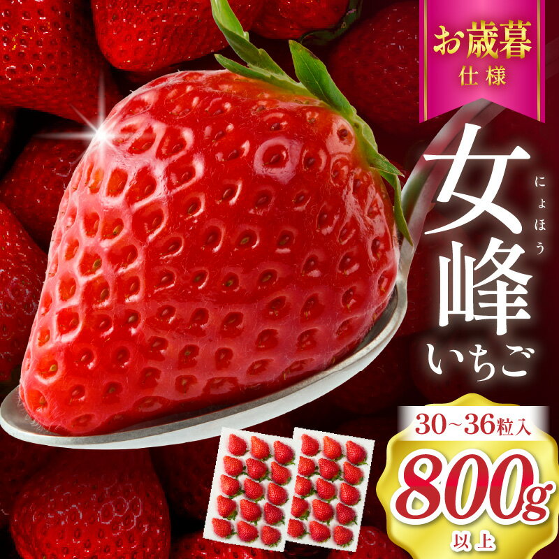 【お歳暮　熨斗】【高級】女峰いちご　30又は36粒入(800g以上)　≪ IDOMALL セレクト≫ スイーツ いちご 女峰 野菜 新鮮 冷蔵 フルーツ 旬 果物 香川県 デザート 青果物 贈答 プレゼント贈り物 おすすめ
